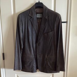 Johnston & Murphy Brown Leather Sport Coat Tailored Design